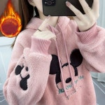 애니율 여성 캐주얼 기모 양털 후드 티셔츠 G2279 : 애니율