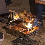 야영 캠핑용 숯불 장작구이 통닭 바베큐꼬치 바베큐용 글램핑 차박 전문가용 여름휴가 : 슬기템