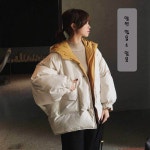 애니율 여성 겨울 오버핏 양면 후드 패딩 점퍼 G2305 : 애니율