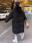 애니율 여성 겨울 오버핏 후드 롱 패딩 점퍼 G2335 : 애니율