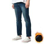 남자 기모 청바지 겨울 블랙진 연청 진청 테이퍼드 일자 스판 밴딩 본딩 빅사이즈 : 핫코드