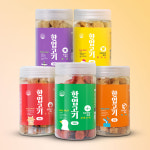 1+1 한입고기 황태 180g 강아지 훈련용 육포 간식 져키 강아지 큐브 : 루니펫