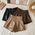 애니율 여성 가을 겨울 밴딩 가죽 반바지 G2444 : 애니율