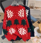 애니율 여성 라운드넥 크리스마스 니트 스웨터 G2469 : 애니율