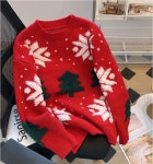 애니율 여성 라운드넥 크리스마스 니트 스웨터 G2469 : 애니율