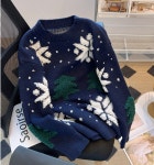 애니율 여성 라운드넥 크리스마스 니트 스웨터 G2469 : 애니율