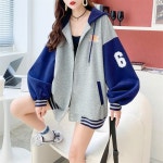 애니율 여성 가을 겨울 오버핏 후드 야구 점퍼 G2513 : 애니율