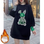 애니율 여성 캐주얼 빅사이즈 기모 티셔츠 G2514 : 애니율