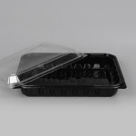 PET 반찬 과일 샐러드 포장용기 KS-3223-1 블랙 세트 280개 : 용기야