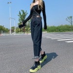 애니율 여성 가을 겨울 데님 배기 청바지 G2537 : 애니율