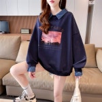 애니율 여성 폴로넥 오버핏 기모 티셔츠 G2551 : 애니율
