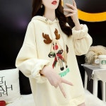 애니율 여성 크리스마스 오버핏 후드 티셔츠 G2544 : 애니율