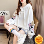 애니율 여성 가을 겨울 오버핏 기모 후드 티셔츠 G2543 : 애니율