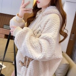 애니율 여성 가을 겨울 오버핏 양털 후드 티셔츠 G2547 : 애니율