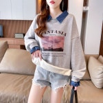 애니율 여성 폴로넥 오버핏 기모 티셔츠 G2551 : 애니율