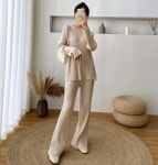 애니율 여성 겨울 골지 바지 투피스 세트 G2667 : 애니율