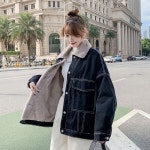 애니율 여성 패션 오버핏 양털 데님 자켓 G2698 : 애니율