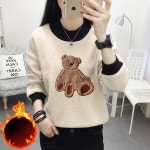 애니율 여성 겨울 캐주얼 기모 양털 티셔츠 G2703 : 애니율