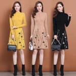 애니율 여성 가을 겨울 반폴라 니트 원피스 G2714 : 애니율