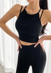 레이어드 홀터 크롭탑 - 2color : 에이브 Abe