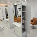 800X2000 수납공간이 있는 단면 양면 스탠드 거울 미용실 헤어샵 경대 전신거울 : 세움사인테크