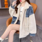 애니율 여성 겨울 데님 오버핏 양털 청자켓 G2739 : 애니율