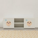 어린이집 동물 원목 4칸 흰색 수납장 티비선반 예쁜 tv수납장 tv다이 : 라이크미리빙