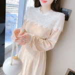 애니율 여성 가을 겨울 패션 벨벳 롱 원피스 G2771 : 애니율