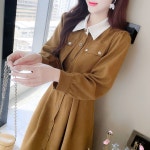 애니율 여성 봄 가을 셔츠넥 미디 원피스 G2795 : 애니율