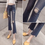 애니율 여성 봄 가을 슬림핏 9부 청바지 G2802 : 애니율