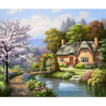 산속 오두막집 (패브릭) 보석십자수 40x50 : 퍼즐사랑