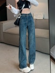 애니율 여성 봄 가을 빈티지 와이드 청바지 G2815 : 애니율