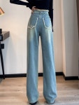 애니율 여성 봄 가을 빈티지 와이드 청바지 G2817 : 애니율