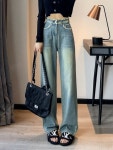 애니율 여성 봄 가을 빈티지 와이드 청바지 G2817 : 애니율