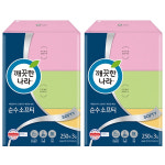 깨끗한나라 순수 소프티 먼지없는 미용 각티슈 사각 곽 갑 티슈 휴지 250매 3입 2개 : 또와 상점