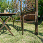 AM-CS-1612 야외용 천막연결 소나무벤치 H2080 : 아성가구