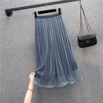 애니율 여성 봄 여름 빅사이즈 밴딩 주름 치마 G2981 : 애니율