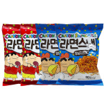 크레용신짱 짱구 라면스낵 90g 바베큐맛 8개+양념치킨맛 8개짱구 라면땅 뿌셔뿌셔 라면 과자 : 서진프리미엄