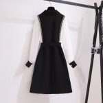 애니율 여성 봄 가을 빅사이즈 폴로넥 원피스 G3005 : 애니율