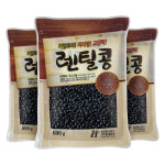 검정 렌틸콩 1.8kg (600gx3봉) 블랙 렌즈콩 : 주식회사 현대농산