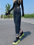 애니율 여성 봄 가을 데님 배기 청바지 G2866 : 애니율