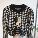 애니율 여성 가을 겨울 체크 큐빅 니트 스웨터 G2876 : 애니율