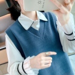 애니율 여성 봄 가을 브이넥 니트 조끼 베스트 G2893 : 애니율