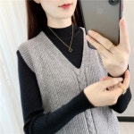 애니율 여성 봄 가을 꽈베기 니트 스웨터 조끼 G2894 : 애니율