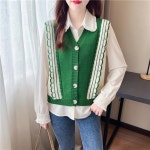 애니율 여성 가을 겨울 브이넥 니트 스웨터 조끼 G2896 : 애니율