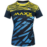 맥스스포츠 티셔츠 배드민턴 상의 반팔티 블루 옐로우 MXST019BLW 여성 배드민턴복 : JK슈즈 스토어