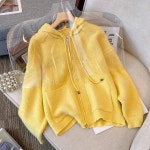 애니율 여성 빅사이즈 집업 니트 후드 가디건 G2972 : 애니율