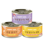 해피도그 강아지 츄르 캔 통조림 순살 닭고기&게살 95g : 네츄럴랩