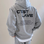 베럴댄나우 라비에 레터링 오버핏 후드티 : 베럴댄나우