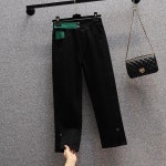 애니율 여성 봄 가을 빅사이즈 트임 9부 바지 G3021 : 애니율